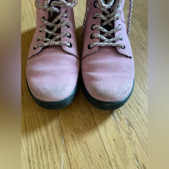 Dr. Martens suede Pink Lace-Up Women's Boots - Picture 6 of 13